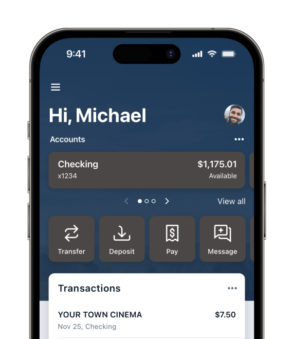 A simulated screen of a smartphone showing the Co-op mobile banking app.